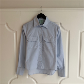 Louise Rømern Freddie Cropped Skjorte, Light Blue Poplin